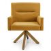 Kit 2 Poltronas Decorativas Giratórias Base Giromad Madeira Angel B-279 Veludo Amarelo - Domi
