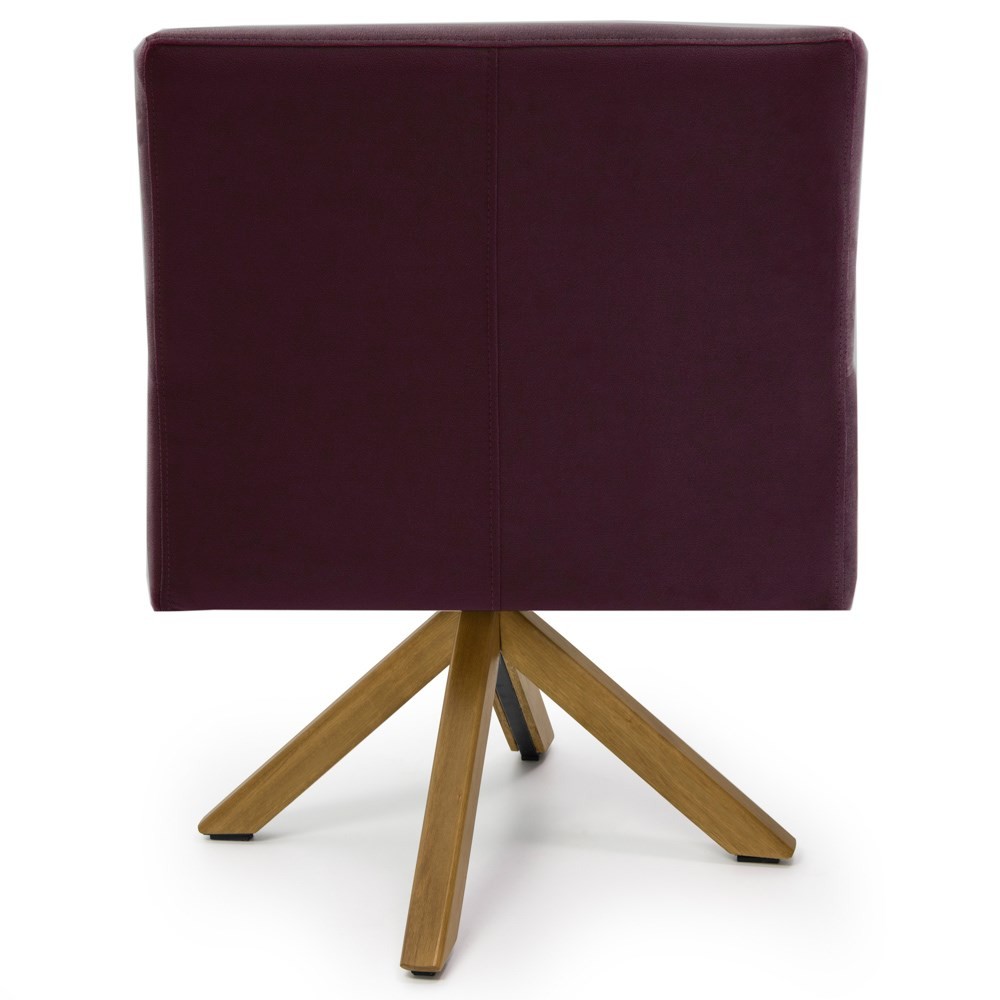 Kit 2 Poltronas Decorativas Giratórias Base Giromad Madeira Angel B-292 Veludo Uva - Domi