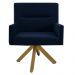 Kit 2 Poltronas Decorativas Giratórias Base Giromad Madeira Angel B-304 Veludo Azul - Domi