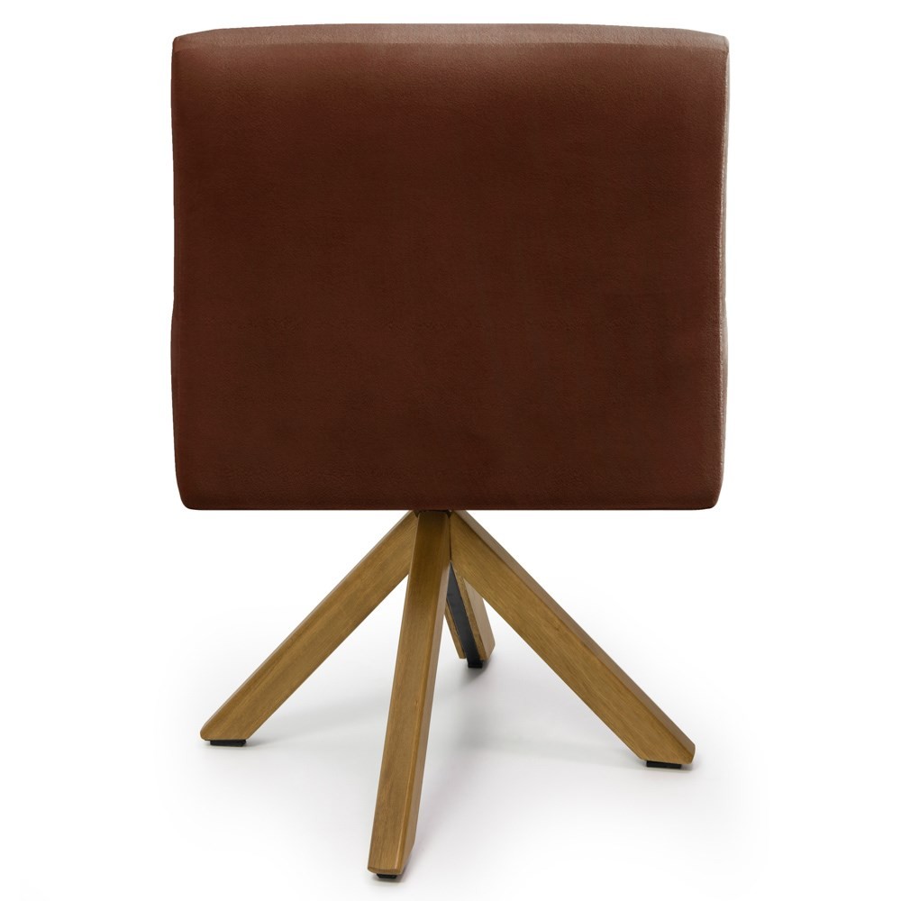 Kit 2 Poltronas Decorativas Giratórias Base Giromad Madeira Angel B-417 Veludo Malbec - Domi