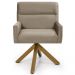 Kit 2 Poltronas Decorativas Giratórias Base Giromad Madeira Angel B-68 Veludo Marrom Claro - Domi