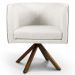 Kit 2 Poltronas Decorativas Giratórias Base Giromad Madeira Betina A-48 Linho Flocos - Domi