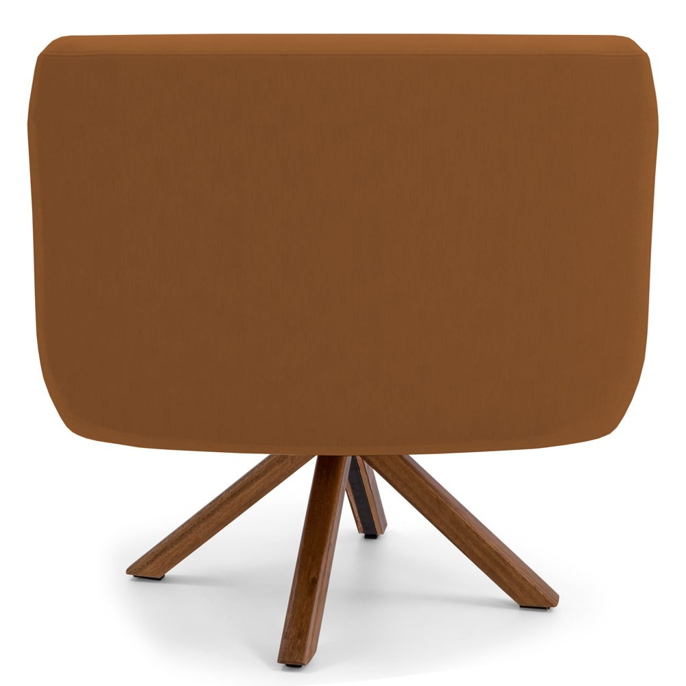 Kit 2 Poltronas Decorativas Giratórias Base Giromad Madeira Jade B-262 Veludo Telha - Domi