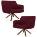 Kit 2 Poltronas Decorativas Giratórias Base Giromad Madeira Jade B-278 Veludo Marsala - Domi