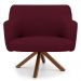 Kit 2 Poltronas Decorativas Giratórias Base Giromad Madeira Jade B-278 Veludo Marsala - Domi