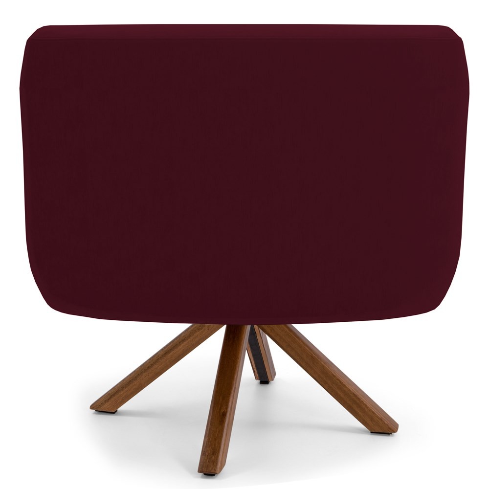 Kit 2 Poltronas Decorativas Giratórias Base Giromad Madeira Jade B-278 Veludo Marsala - Domi
