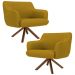 Kit 2 Poltronas Decorativas Giratórias Base Giromad Madeira Jade B-279 Veludo Mostarda - Domi