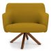 Kit 2 Poltronas Decorativas Giratórias Base Giromad Madeira Jade B-279 Veludo Mostarda - Domi