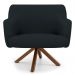 Kit 2 Poltronas Decorativas Giratórias Base Giromad Madeira Jade B-300 Veludo Preto - Domi