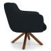 Kit 2 Poltronas Decorativas Giratórias Base Giromad Madeira Jade B-300 Veludo Preto - Domi