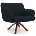 Kit 2 Poltronas Decorativas Giratórias Base Giromad Madeira Jade B-300 Veludo Preto - Domi
