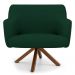 Kit 2 Poltronas Decorativas Giratórias Base Giromad Madeira Jade B-303 Veludo Verde Musgo - Domi