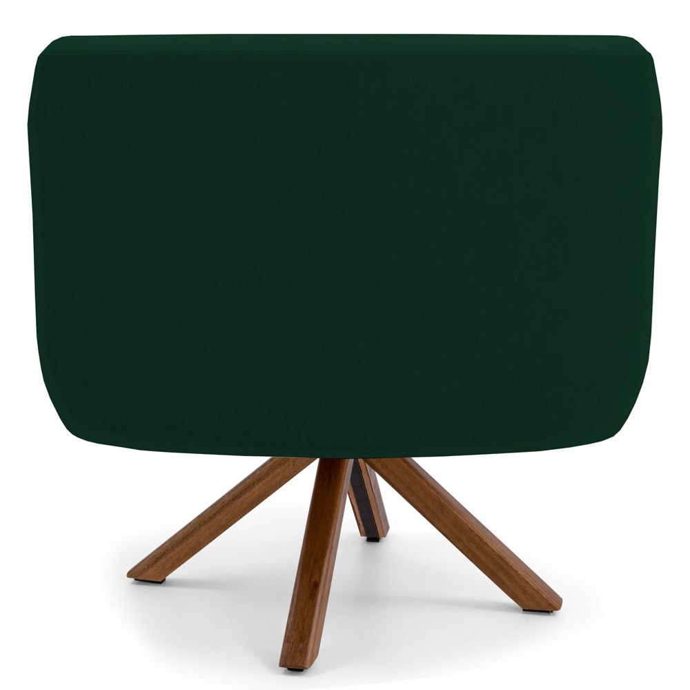 Kit 2 Poltronas Decorativas Giratórias Base Giromad Madeira Jade B-303 Veludo Verde Musgo - Domi