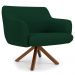 Kit 2 Poltronas Decorativas Giratórias Base Giromad Madeira Jade B-303 Veludo Verde Musgo - Domi
