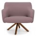 Kit 2 Poltronas Decorativas Giratórias Base Giromad Madeira Jade B-305 Veludo Rosê - Domi
