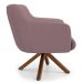 Kit 2 Poltronas Decorativas Giratórias Base Giromad Madeira Jade B-305 Veludo Rosê - Domi
