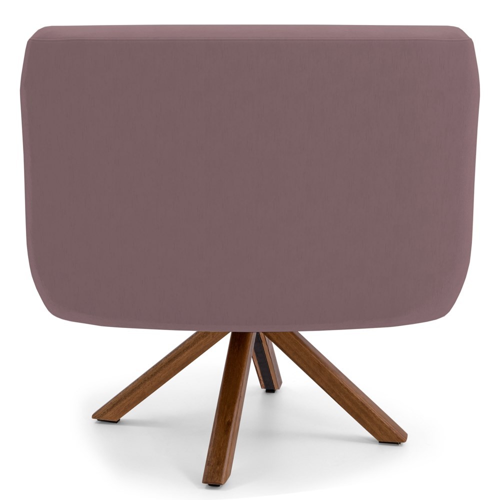 Kit 2 Poltronas Decorativas Giratórias Base Giromad Madeira Jade B-305 Veludo Rosê - Domi