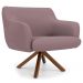 Kit 2 Poltronas Decorativas Giratórias Base Giromad Madeira Jade B-305 Veludo Rosê - Domi