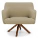 Kit 2 Poltronas Decorativas Giratórias Base Giromad Madeira Jade B-68 Veludo Bege - Domi