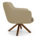 Kit 2 Poltronas Decorativas Giratórias Base Giromad Madeira Jade B-68 Veludo Bege - Domi