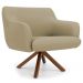 Kit 2 Poltronas Decorativas Giratórias Base Giromad Madeira Jade B-68 Veludo Bege - Domi