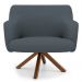 Kit 2 Poltronas Decorativas Giratórias Base Giromad Madeira Jade C-03 Corano Cinza - Domi