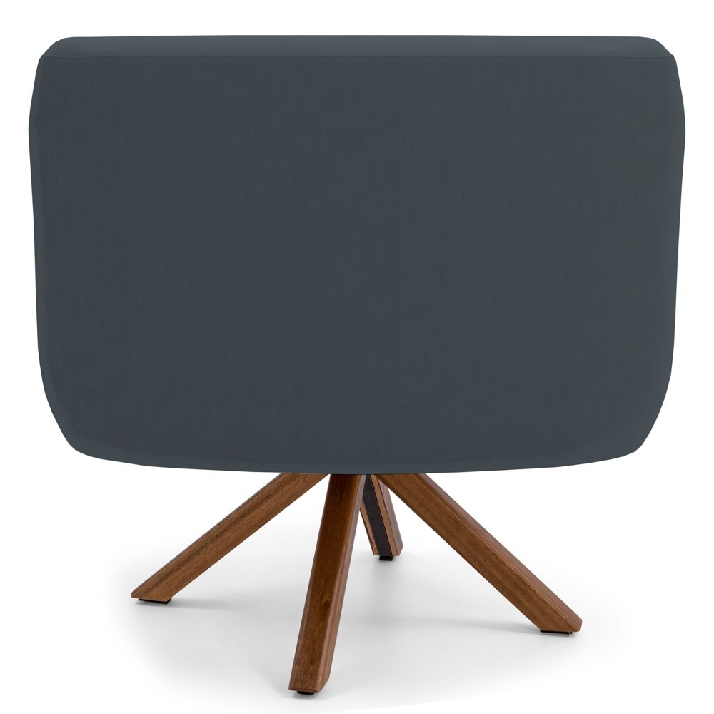 Kit 2 Poltronas Decorativas Giratórias Base Giromad Madeira Jade C-03 Corano Cinza - Domi
