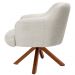 Kit 2 Poltronas Decorativas Giratórias Base Giromad Madeira Jade C-107 Linho Bege - Domi