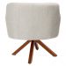 Kit 2 Poltronas Decorativas Giratórias Base Giromad Madeira Jade C-107 Linho Bege - Domi