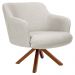 Kit 2 Poltronas Decorativas Giratórias Base Giromad Madeira Jade C-107 Linho Bege - Domi