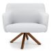 Kit 2 Poltronas Decorativas Giratórias Base Giromad Madeira Jade C-12 Corano Branco - Domi