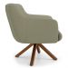 Kit 2 Poltronas Decorativas Giratórias Base Giromad Madeira Jade C-19 Corano Bege - Domi