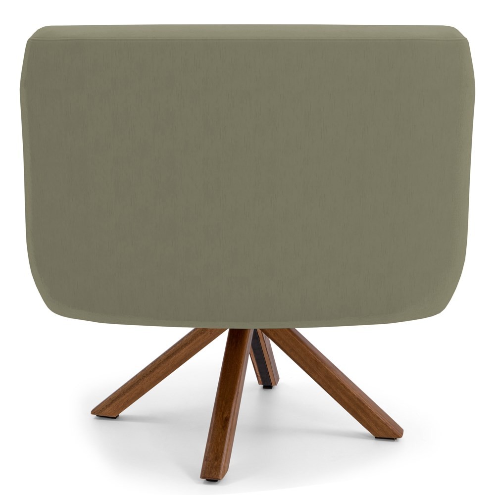 Kit 2 Poltronas Decorativas Giratórias Base Giromad Madeira Jade C-19 Corano Bege - Domi