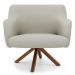 Kit 2 Poltronas Decorativas Giratórias Base Giromad Madeira Jade C-26 Corano Bege Claro - Domi