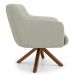 Kit 2 Poltronas Decorativas Giratórias Base Giromad Madeira Jade C-26 Corano Bege Claro - Domi