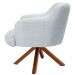 Kit 2 Poltronas Decorativas Giratórias Base Giromad Madeira Jade C-315 Linho Cinza - Domi