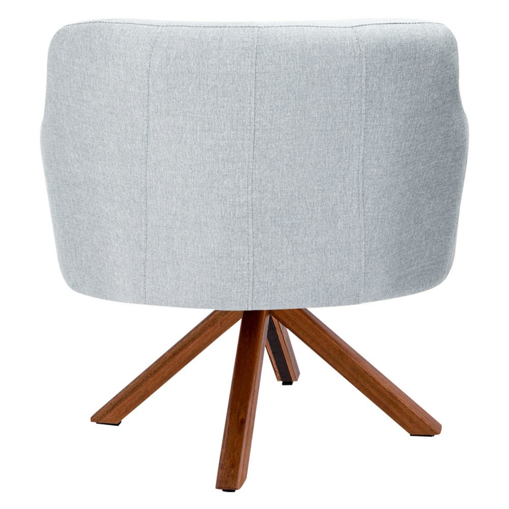 Kit 2 Poltronas Decorativas Giratórias Base Giromad Madeira Jade C-315 Linho Cinza - Domi