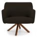 Kit 2 Poltronas Decorativas Giratórias Base Giromad Madeira Jade C-34 Corano Marrom - Domi