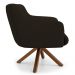 Kit 2 Poltronas Decorativas Giratórias Base Giromad Madeira Jade C-34 Corano Marrom - Domi