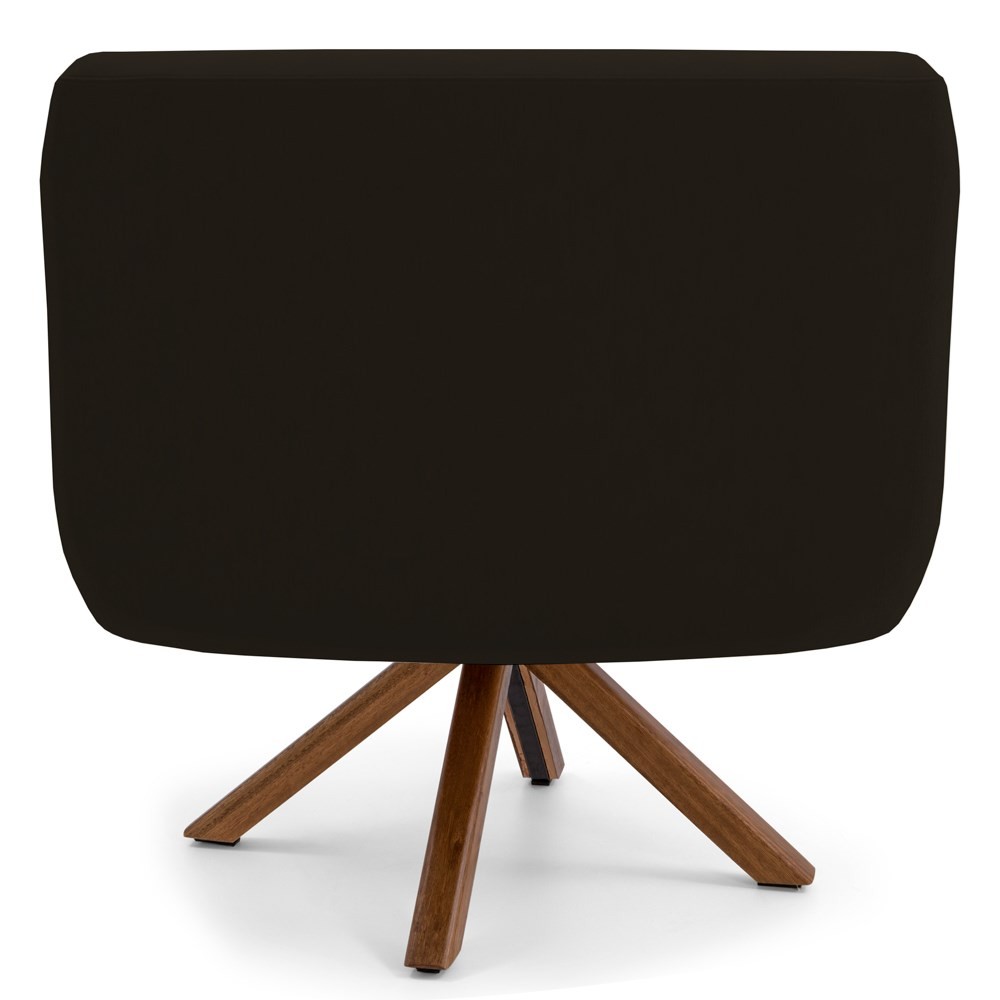 Kit 2 Poltronas Decorativas Giratórias Base Giromad Madeira Jade C-34 Corano Marrom - Domi