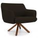 Kit 2 Poltronas Decorativas Giratórias Base Giromad Madeira Jade C-34 Corano Marrom - Domi