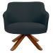 Kit 2 Poltronas Decorativas Giratórias Base Giromad Madeira Jade C-465 Linho Chumbo - Domi