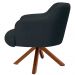 Kit 2 Poltronas Decorativas Giratórias Base Giromad Madeira Jade C-465 Linho Chumbo - Domi