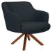 Kit 2 Poltronas Decorativas Giratórias Base Giromad Madeira Jade C-465 Linho Chumbo - Domi
