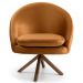 Kit 2 Poltronas Decorativas Giratórias Base Giromad Madeira Rafa B-262 Veludo Telha - Domi