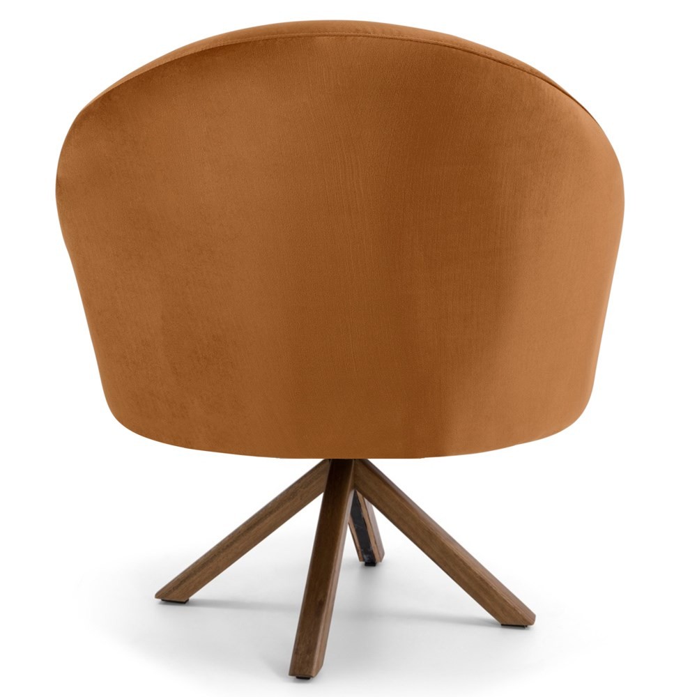 Kit 2 Poltronas Decorativas Giratórias Base Giromad Madeira Rafa B-262 Veludo Telha - Domi