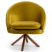 Kit 2 Poltronas Decorativas Giratórias Base Giromad Madeira Rafa B-279 Veludo Mostarda - Domi