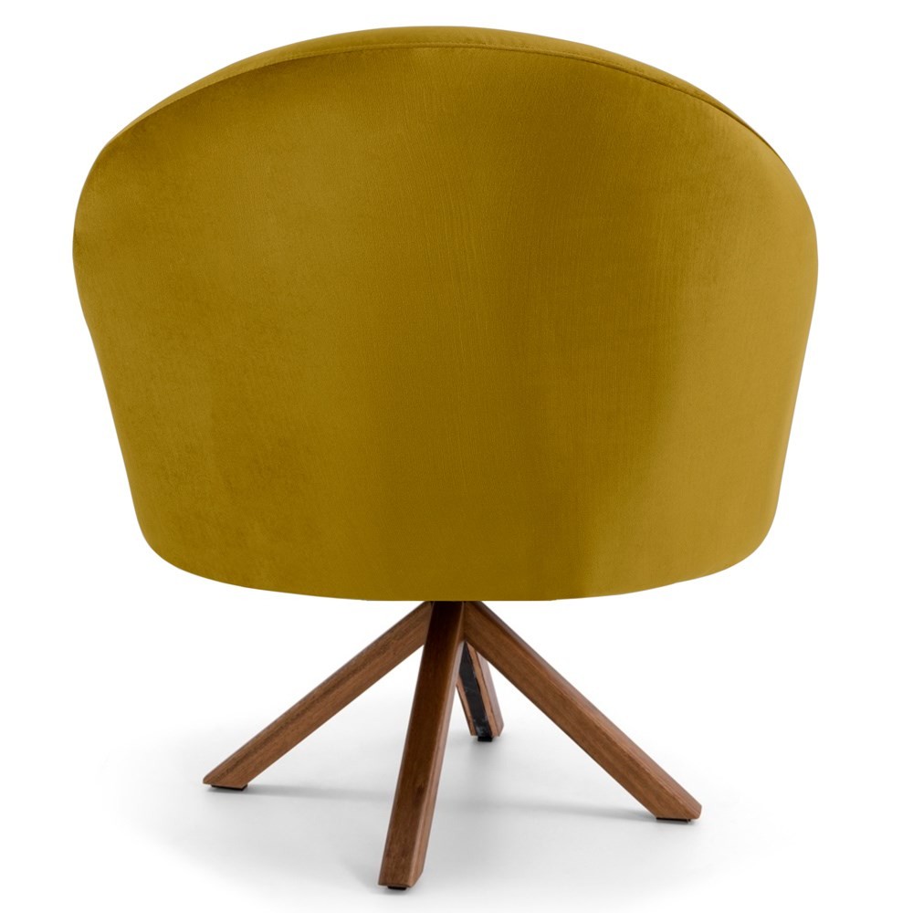Kit 2 Poltronas Decorativas Giratórias Base Giromad Madeira Rafa B-279 Veludo Mostarda - Domi