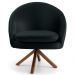 Kit 2 Poltronas Decorativas Giratórias Base Giromad Madeira Rafa B-300 Veludo Preto - Domi