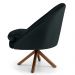 Kit 2 Poltronas Decorativas Giratórias Base Giromad Madeira Rafa B-300 Veludo Preto - Domi